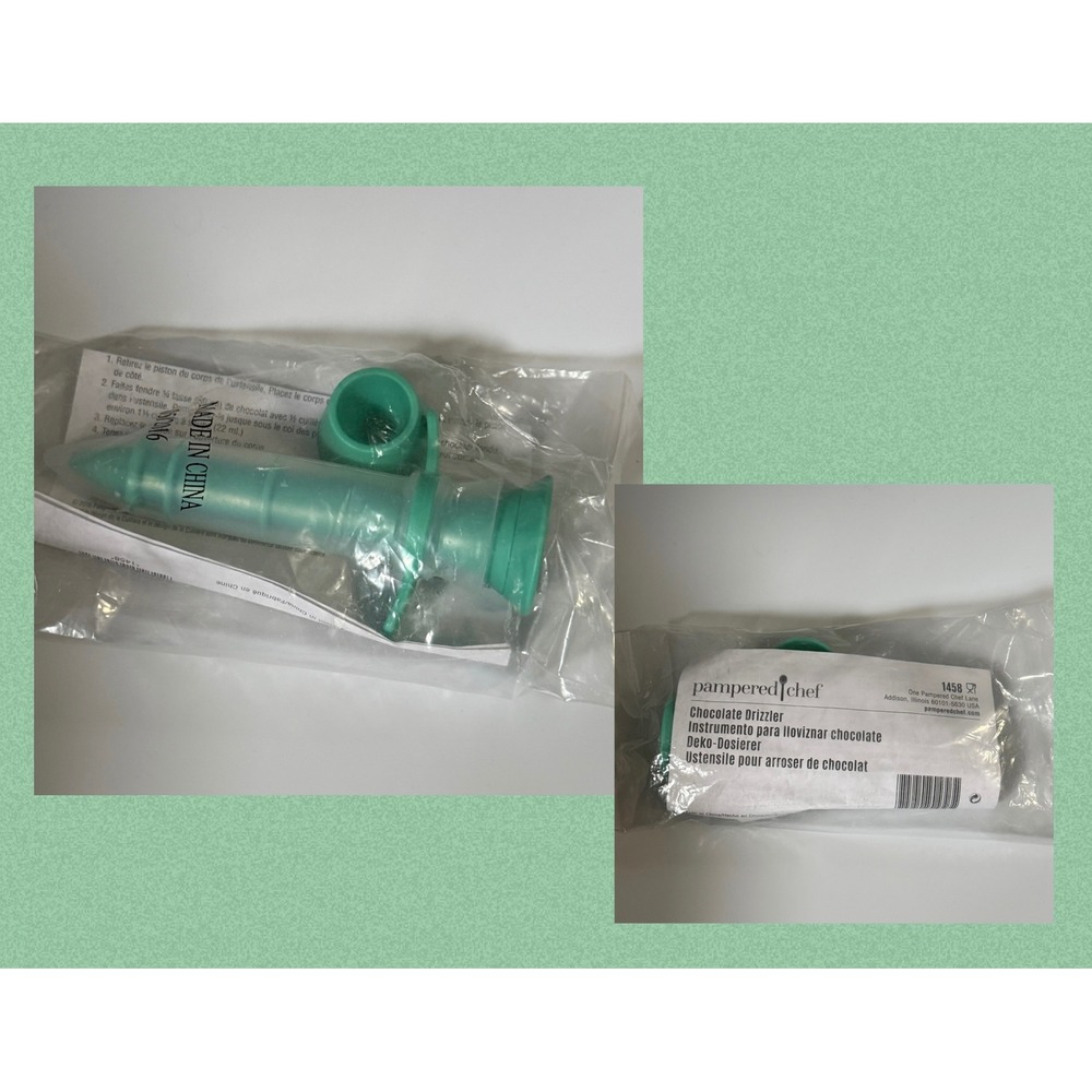 NEW Pampered Chef Chocolate Drizzler‎ #1458 Teal Dessert Decorating Tool NIP